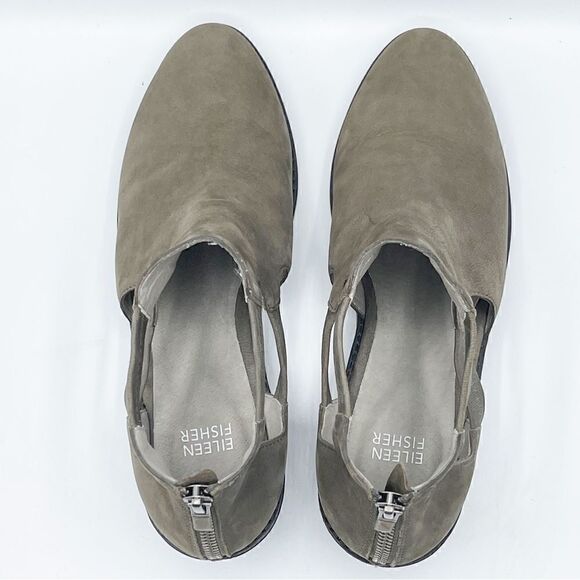 Eileen Fisher Vanda tumbled nubuck cutout leather bootie - size 8 - Picture 7 of 10